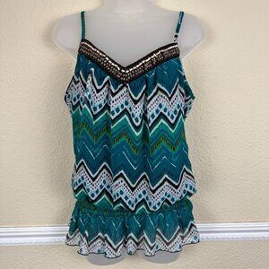 Soulmates Y2k Vintage Fairy Fairycore Babydoll Womens L Beaded Earthy Peplum Hem